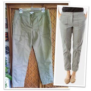 Garnet Hill Cargo Slim Utility Jogger Pants - Army Green, Size 6